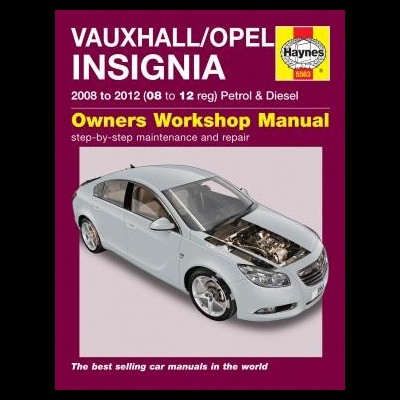Capa do manual VAUXHALL/OPEL INSIGNIA com carro branco e texto em fundo vermelho