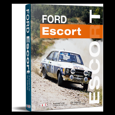 Livro com imagem de um Ford Escort branco rodando numa estrada de terra