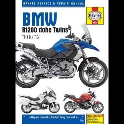 Manual Haynes para BMW R1200 dohc Twins 2010-2012 com imagens de três motocicletas