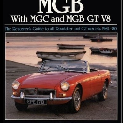 Capa de livro com carro conversível vermelho e texto sobre carros clássicos MGB