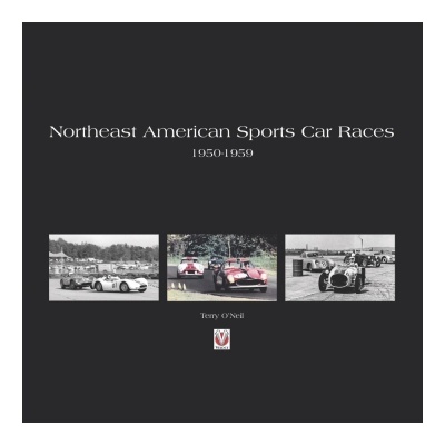 Capa de livro preta com título e imagens de carros de corrida antigos