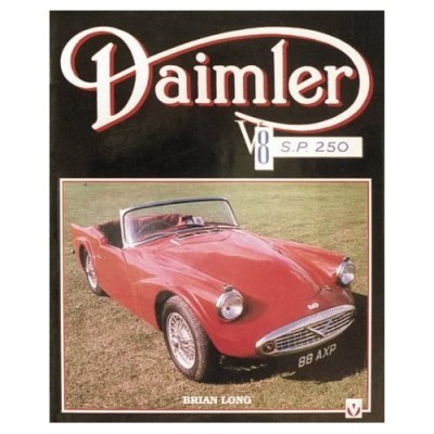 Livro Daimler V8 S.P. 250 com capa de carro clássico vermelho