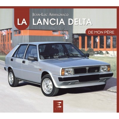 Livro com imagem de um carro Lancia Delta cinzento na capa