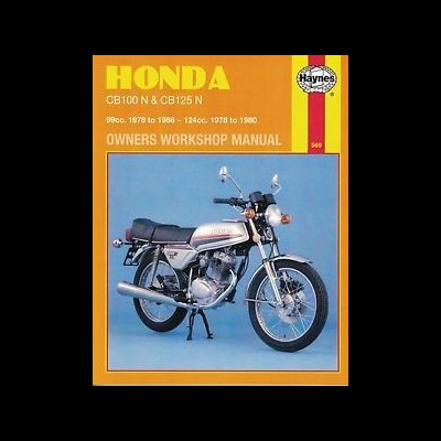 Capa do manual de oficina para motos Honda CB100 N e CB125 N com imagem da moto