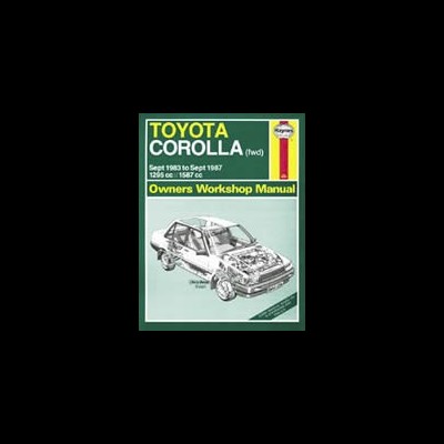 Manual de oficina Toyota Corolla, capa verde com texto e desenho técnico do carro em preto e branco.