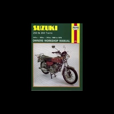 Manual de oficina Suzuki com imagem de motocicleta vermelha e preta