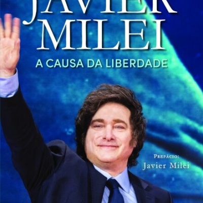 Capa de livro com homem de fato azul escuro acenando e texto do título e autor