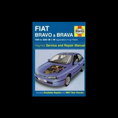 Capa de manual Haynes para FIAT BRAVO & BRAVA com imagem de carro azul