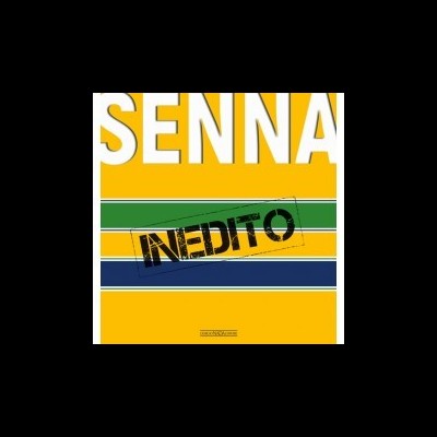 Capa de livro amarela com faixas coloridas e texto SENNA NÉDITO