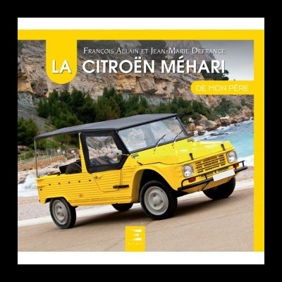 Capa de livro com Citroën Méhari amarelo e texto em francês
