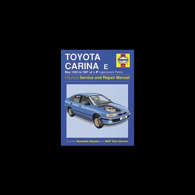 Manual Haynes para Toyota Carina E com capa azul e imagem de veículo