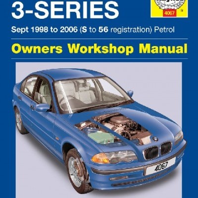 Capa de manual Haynes para BMW 3-SERIES azul com motor visível
