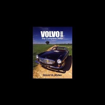 Capa de livro com carro clássico Volvo preto e texto branco