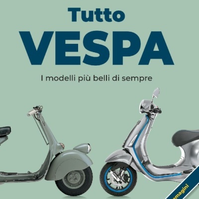 Capa de livro Tutto VESPA com imagens de duas motas Vespa e texto em italiano