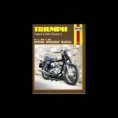 Manual de oficina Triumph Trident & BSA Rocket 3 com imagem de moto clássica preta