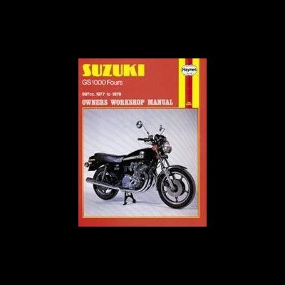 Capa de manual de oficina para Suzuki GS1000 Fours com imagem de motocicleta preta