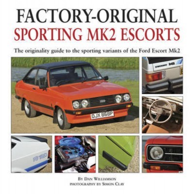 Capa de livro sobre Ford Escort MK2 com várias imagens do carro e seus detalhes