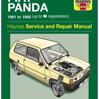 Capa do manual Haynes para Fiat Panda 1981-1995 com ilustração do carro amarelo