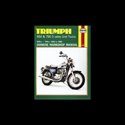 Manual OWNER'S WORKSHOP MANUAL da TRIUMPH com imagem de mota clássica preta e cromada