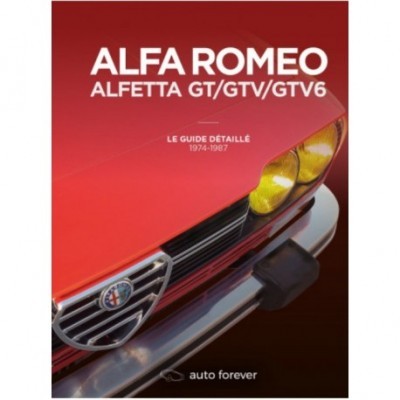 Capa de livro Alfa Romeo com parte dianteira de um carro vermelho e texto em branco