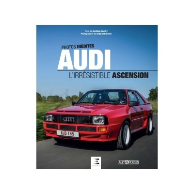 Capa de livro com carro Audi vermelho e texto em francês