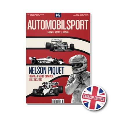 Capa da revista AUTOMOBILSPORT com Nelson Piquet e carros de Fórmula 1