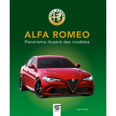 Capa de livro verde com carro vermelho Alfa Romeo e texto
