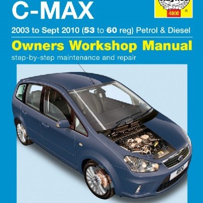 Capa de manual de oficina Ford C-Max 2003-2010 Haynes com carro azul