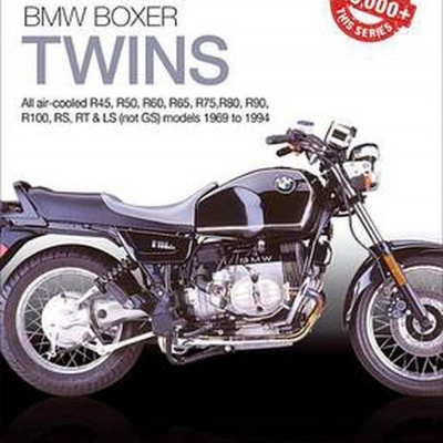 Capa de livro com mota BMW Boxer Twin preta e texto explicativo
