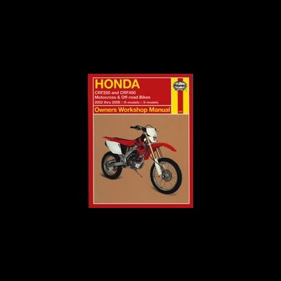 Capa de manual de oficina para motos Honda com imagem de mota e texto em tons de vermelho, amarelo e branco