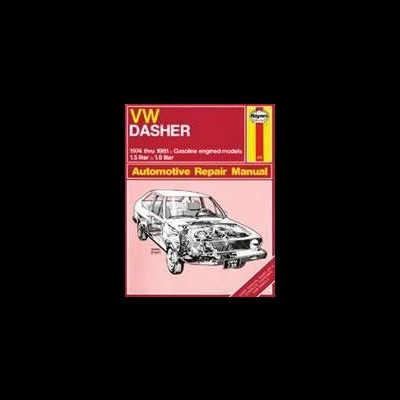 Manual de reparação automóvel VW Dasher com ilustração do carro e capa colorida