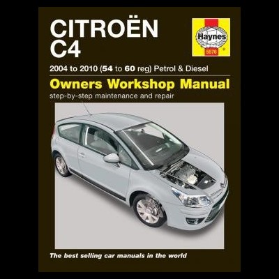 Capa do manual Haynes para Citroën C4 2004-2010 com imagem do carro cinzento