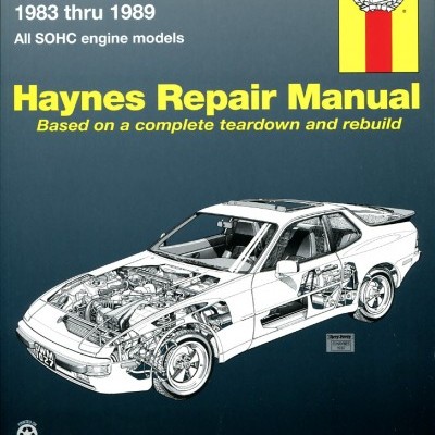 Capa do manual Haynes Repair Manual Porsche 944 1983-1989 com ilustração técnica do carro