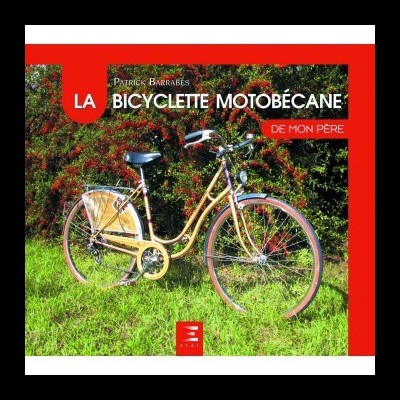 Capa de livro com bicicleta Motobécane dourada e texto em francês