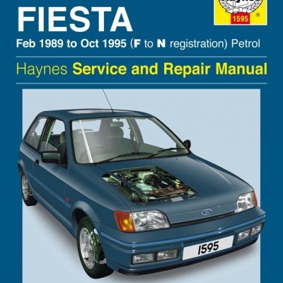 Capa azul de manual de serviço para Ford Fiesta com imagem de carro azul e logotipo Haynes