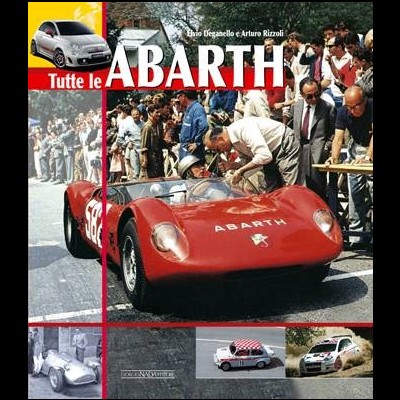 Capa de livro com carro de corrida vintage vermelho e pessoas ao redor