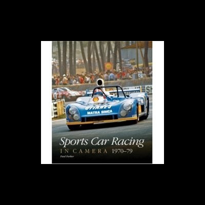 Livro com capa de carro de corrida azul Matra Simca em pista