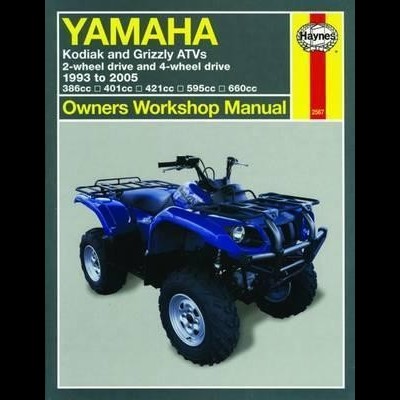 Capa de manual Haynes para ATV Yamaha com imagem de quadriciclo azul