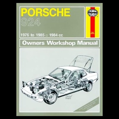 Capa de manual técnico do Porsche 924 com ilustração detalhada do carro