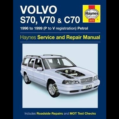 Capa do manual Haynes para Volvo S70, V70 e C70 com imagem do carro branco