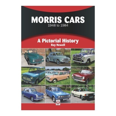 Livro sobre carros Morris com imagens de carros clássicos