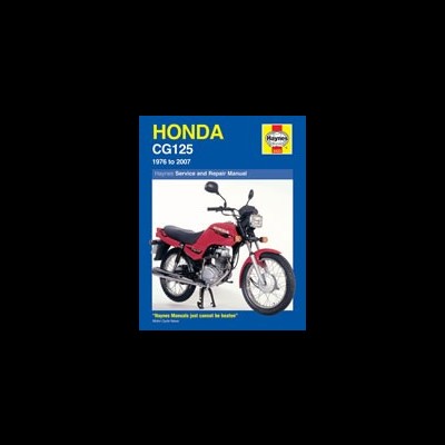 Capa de livro azul com mota Honda CG125 vermelha e texto informativo