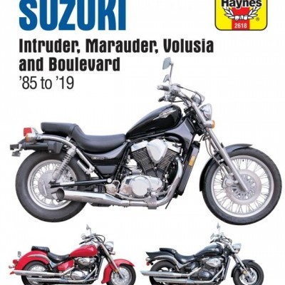 Manual Haynes Suzuki com várias motos em diferentes cores