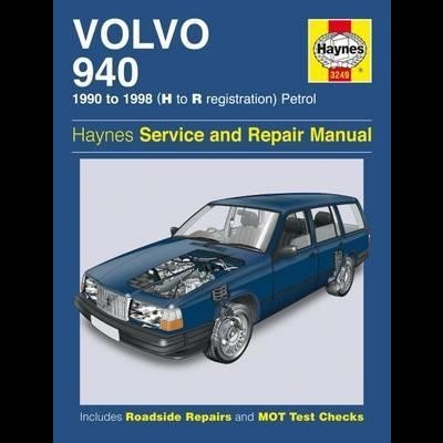 Capa de manual Haynes para Volvo 940, 1990-1998, com imagem de carrinha azul