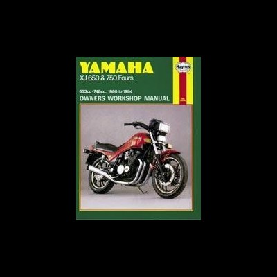 Manual Haynes Yamaha XJ 650&750 Fours com foto de motocicleta vermelha