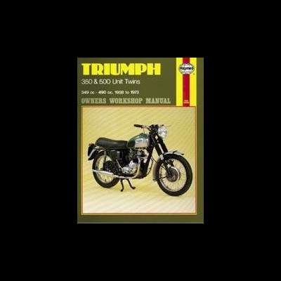 Manual de oficina da Triumph com imagem de motocicleta preta clássica