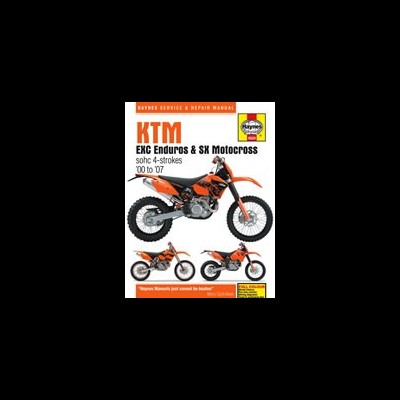 Capa do manual de serviço Haynes para motocicleta KTM EXC Enduros & SX Motocross