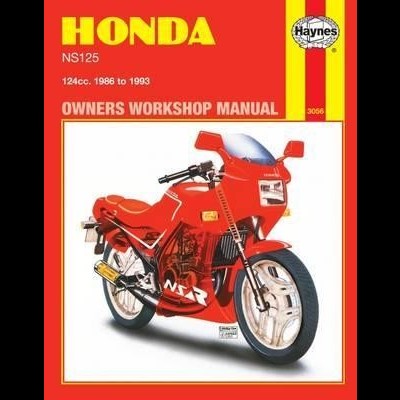 Capa de manual Honda NS125 com imagem de mota vermelha e texto