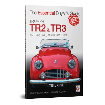 Livro The Essential Buyer's Guide TRIUMPH TR2 & TR3 com carro vermelho na capa