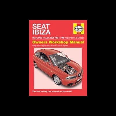 Capa do manual Haynes para Seat Ibiza com imagem de carro vermelho
